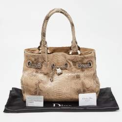 Pre Owned Dior Beige Python Chri Chri Tote