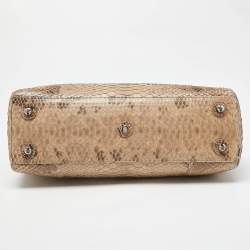 Pre Owned Dior Beige Python Chri Chri Tote