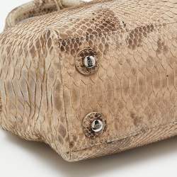 Pre Owned Dior Beige Python Chri Chri Tote