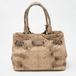 Pre Owned Dior Beige Python Chri Chri Tote