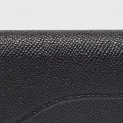 Dior Black Leather Saddle Flap Card Case