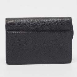 Dior Black Leather Saddle Flap Card Case