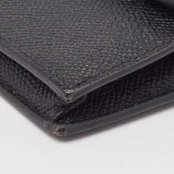 Dior Black Leather Saddle Flap Card Case