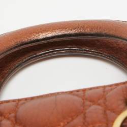 Pre Owned Dior Bronze Cannage Leather Mini Lady Dior Tote