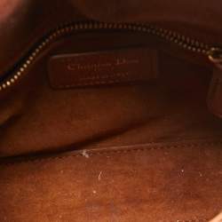 Pre Owned Dior Bronze Cannage Leather Mini Lady Dior Tote