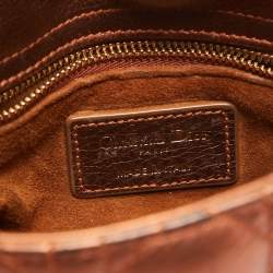 Pre Owned Dior Bronze Cannage Leather Mini Lady Dior Tote