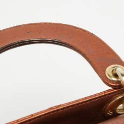 Pre Owned Dior Bronze Cannage Leather Mini Lady Dior Tote