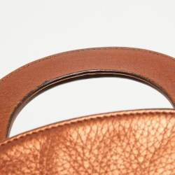 Pre Owned Dior Bronze Cannage Leather Mini Lady Dior Tote