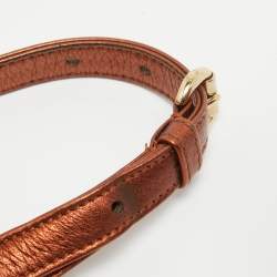 Pre Owned Dior Bronze Cannage Leather Mini Lady Dior Tote