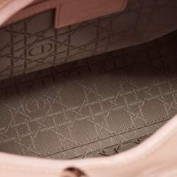 Pre Owned Dior Light Pink Cannage Patent Leather Large Lady Dior Tote