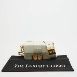 Pre Owned Dior Off White Leather 30 Montaigne Box Bag