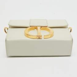 Pre Owned Dior Off White Leather 30 Montaigne Box Bag