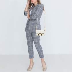 Pre Owned Dior Off White Leather 30 Montaigne Box Bag