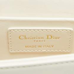 Pre Owned Dior Off White Leather 30 Montaigne Box Bag