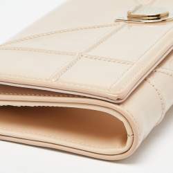 Pre Owned Dior Beige Patent Leather Diorama Wallet on Chain