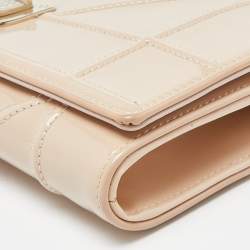 Pre Owned Dior Beige Patent Leather Diorama Wallet on Chain