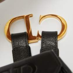 Pre Owned Dior Black Leather CD Logo Mini Belt Bag