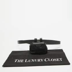Pre Owned Dior Black Leather CD Logo Mini Belt Bag