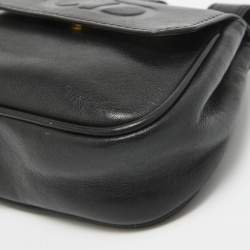 Pre Owned Dior Black Leather CD Logo Mini Belt Bag