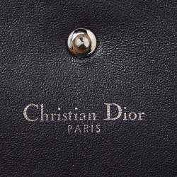 Dior Blue Crinkled Leather Diorama Trifold Wallet