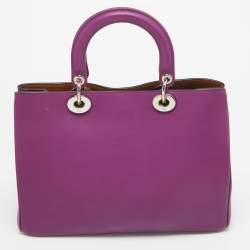 Dior Purple Leather Medium Diorissimo Shopper Tote