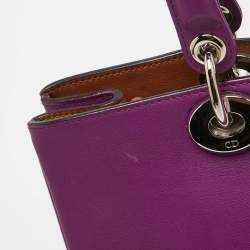 Dior Purple Leather Medium Diorissimo Shopper Tote