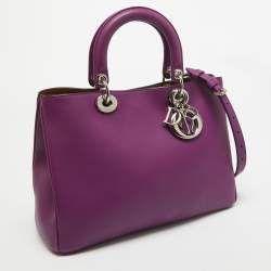 Dior Purple Leather Medium Diorissimo Shopper Tote