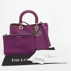 Dior Purple Leather Medium Diorissimo Shopper Tote