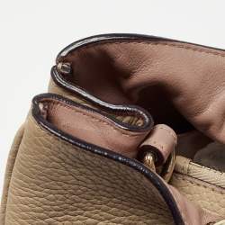 Pre Owned Dior Beige Leather Medium Diorissimo Shopper Tote