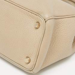 Pre Owned Dior Beige Leather Medium Diorissimo Shopper Tote