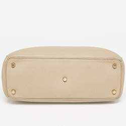 Pre Owned Dior Beige Leather Medium Diorissimo Shopper Tote