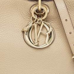 Pre Owned Dior Beige Leather Medium Diorissimo Shopper Tote