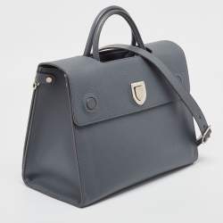 Dior Grey Leather Large Diorever Top Handle Bag