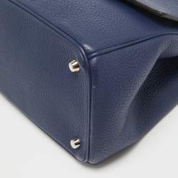 Dior Navy Blue Leather Medium Be Dior Flap Bag