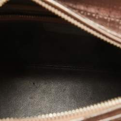 Pre Owned Dior Metallic Microcannage Patent Leather Medium Lady Dior Tote