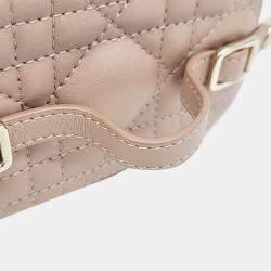 Dior Beige Cannage Leather Micro Vanity Shoulder Bag