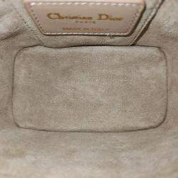 Dior Beige Cannage Leather Micro Vanity Shoulder Bag