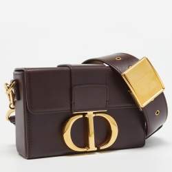 Pre Owned Dior Burgundy Leather 30 Montaigne Box Bag