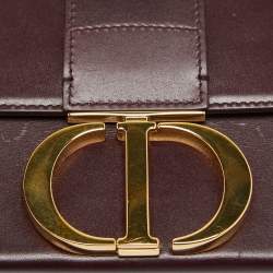 Pre Owned Dior Burgundy Leather 30 Montaigne Box Bag