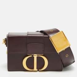 Pre Owned Dior Burgundy Leather 30 Montaigne Box Bag