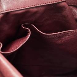 Dior Burgundy Pleated Leather Libertine Hobo