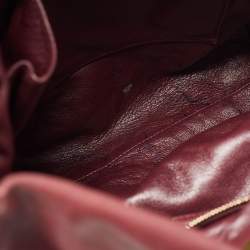Dior Burgundy Pleated Leather Libertine Hobo