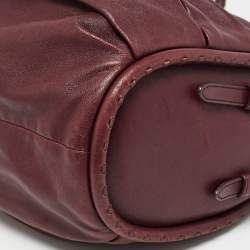 Dior Burgundy Pleated Leather Libertine Hobo