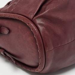 Dior Burgundy Pleated Leather Libertine Hobo
