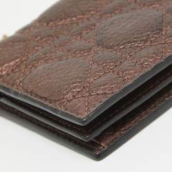 Dior Bronze Cannage Leather Lady Dior Flap Card Case