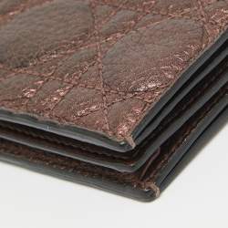 Dior Bronze Cannage Leather Lady Dior Flap Card Case