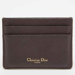 Dior Burgundy Leather Diorama Card Holder