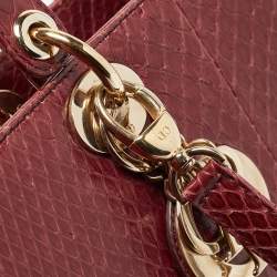 Dior Burgundy Python Large Lady Dior Tote