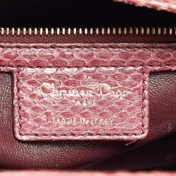 Dior Burgundy Python Large Lady Dior Tote