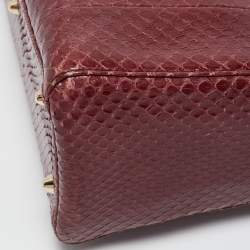 Dior Burgundy Python Large Lady Dior Tote